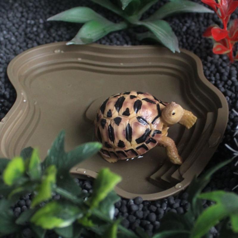Reptiles Animal Feeding Plate Durable ABS Construction Shallow Water Dish For Turtles Lizards