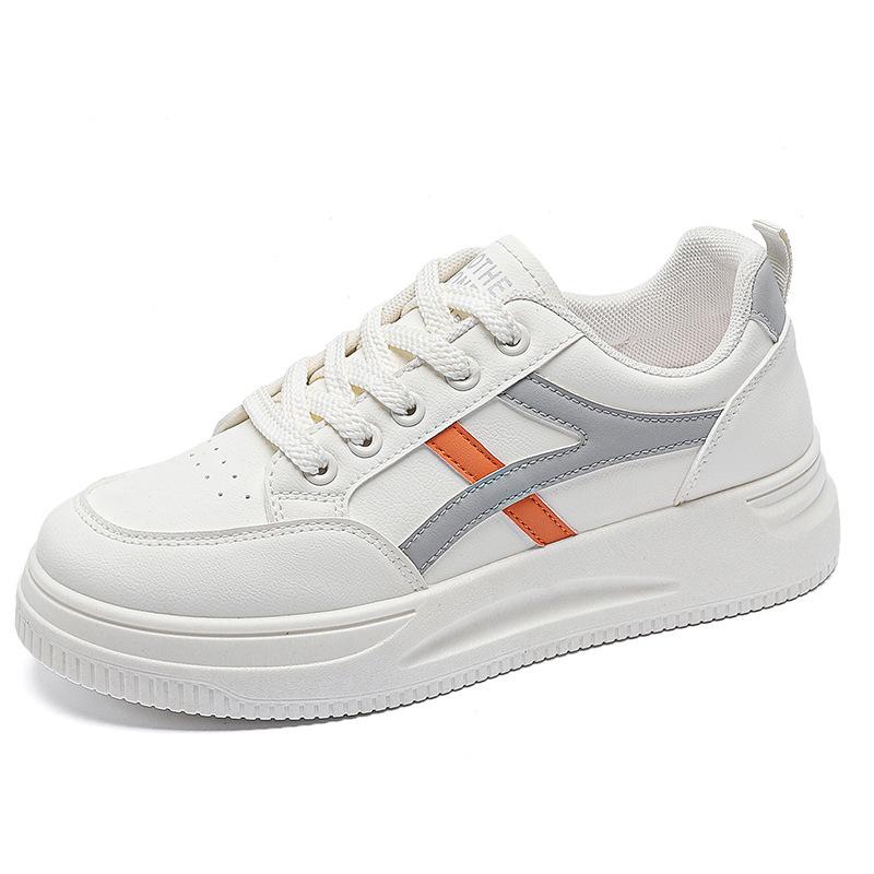 2025 Autumn White Shoes New Korean Version Ins Female Students Height Increase Platform Sports Board Shoes Casual Street Women's Shoes