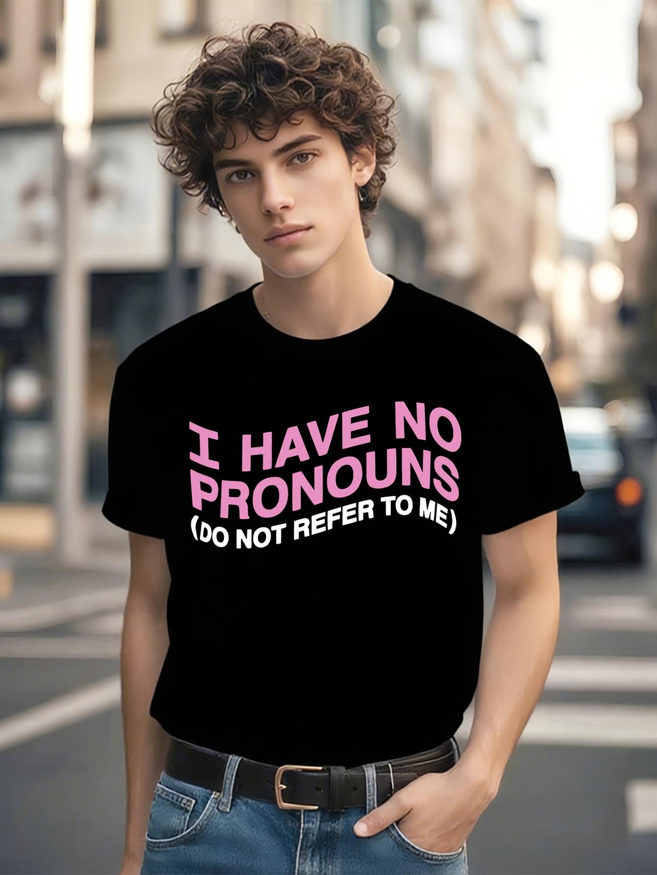 Funny I Have No Pronouns T-shirt - Black with Pink Text - Casual Programming Humor Gift for Developers XXXL