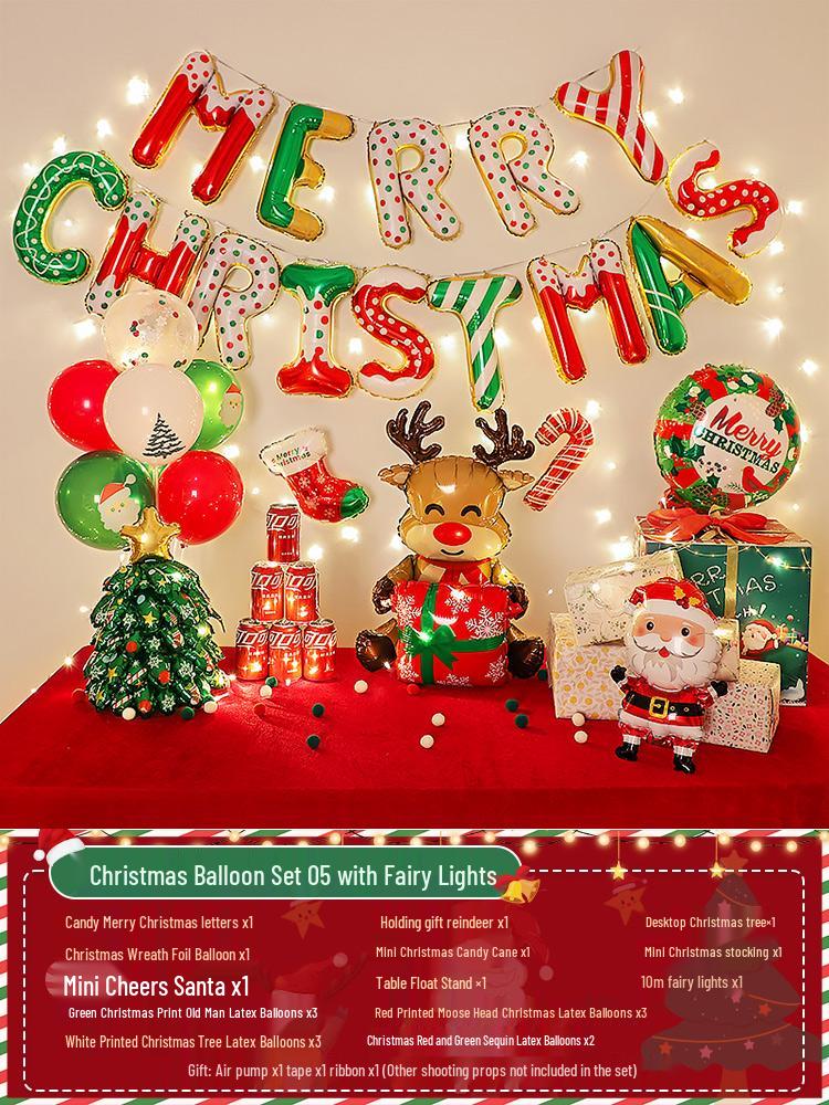 Christmas Party Balloon Decoration Set: Festive Backdrop & Kindergarten Team Building Atmosphere Decor