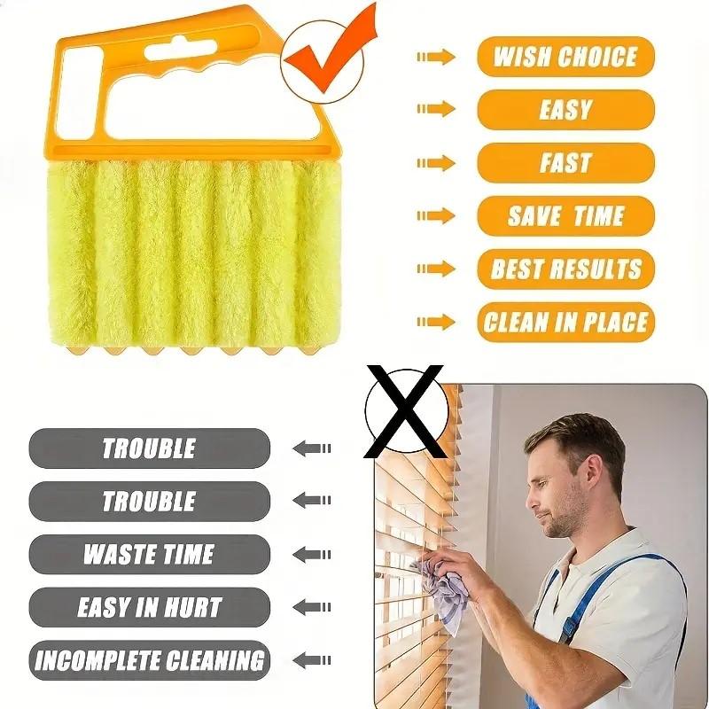 Brosse de nettoyage de vitres en microfibre pour climatiseur, nettoyeur de poussière, lavage de lame de store vénitien, chiffon de nettoyage, outil de cuisine