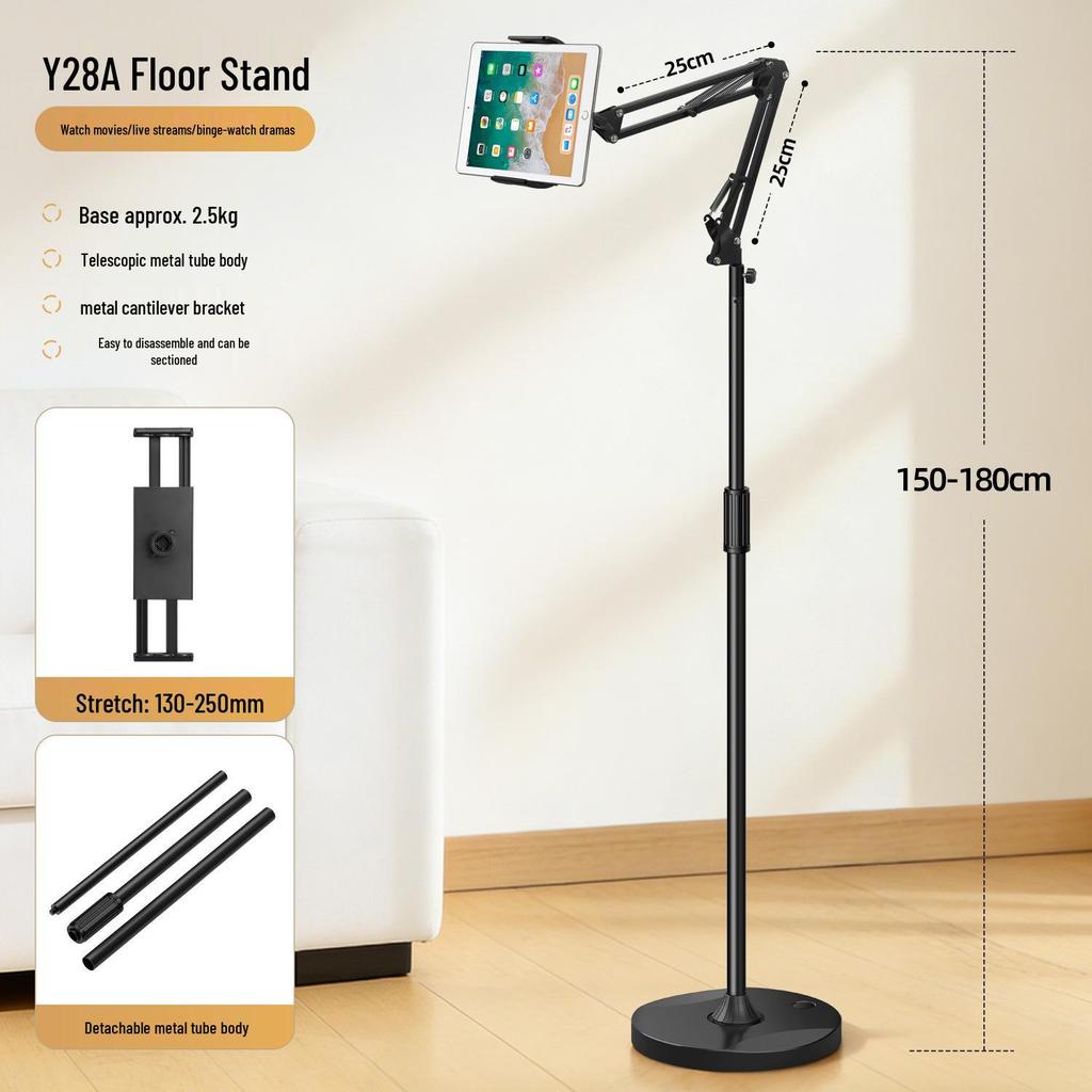 Lazy Person's Telescopic Metal Phone & Tablet Holder for Bedside or Desk