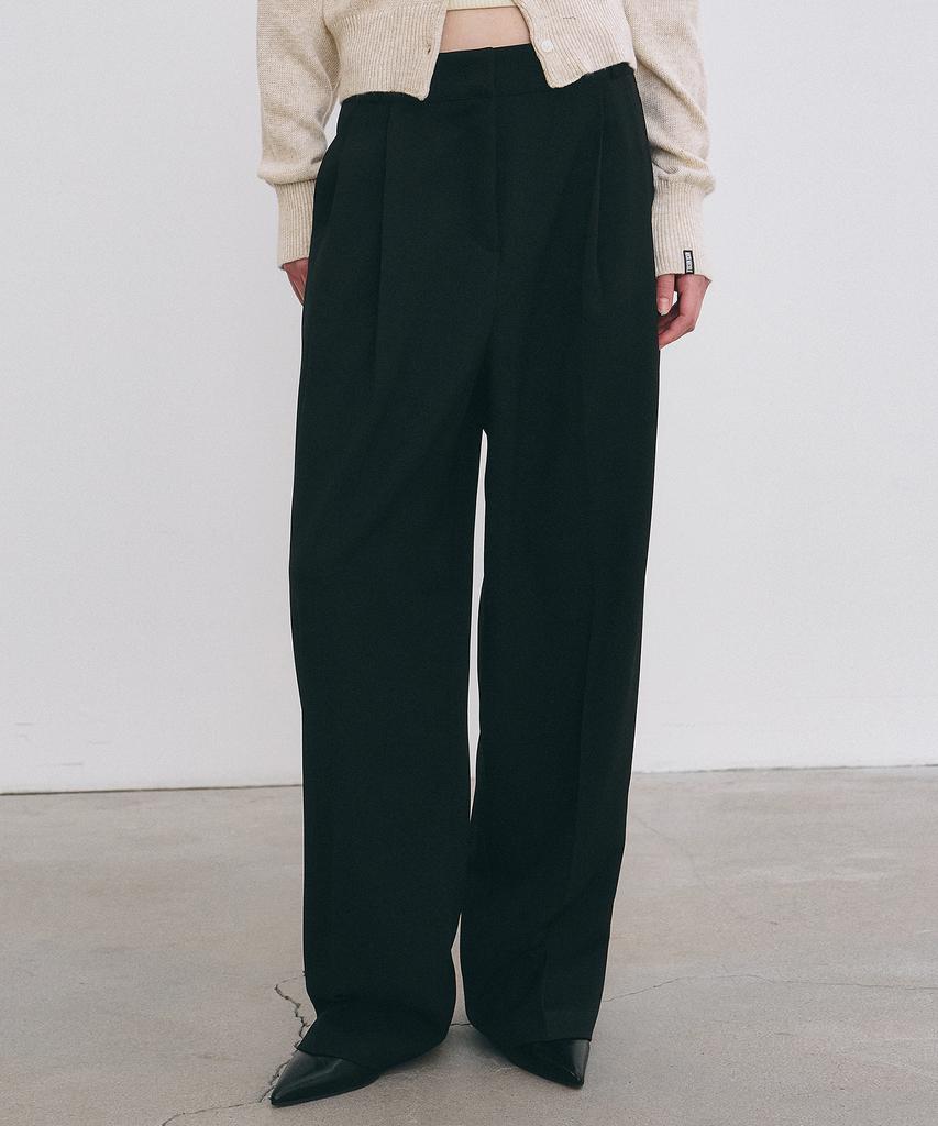 Nigaennikol Minimal Classic Loose Fit Slacks_Black