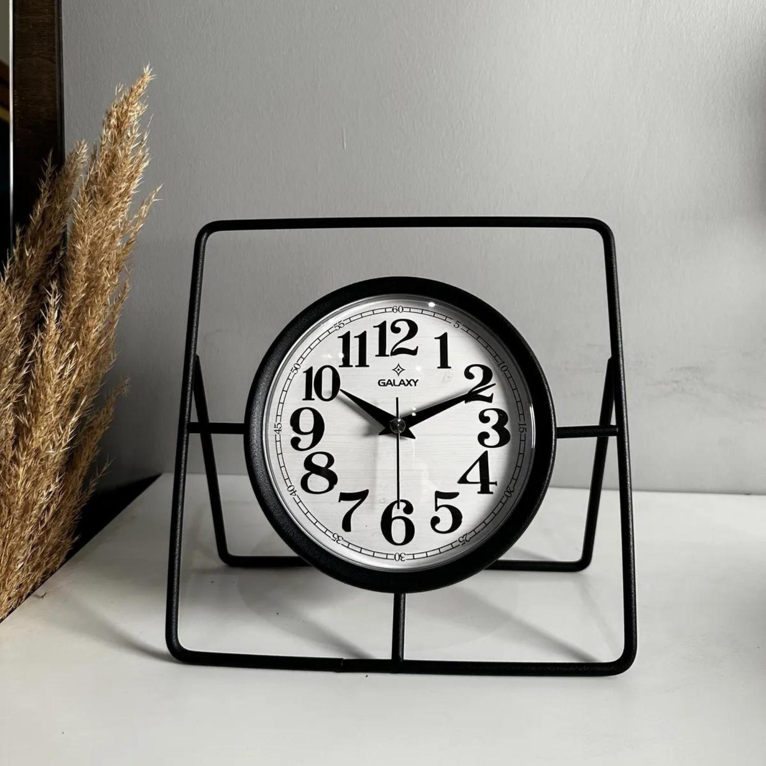 

Muyika Metallo Decorative Metal Table Clock with Silent Mechanism, 24 cm, 3 Different Colors, Home Decoration, Table & Desk Clock, Stylish Clock 24 x 24 cm чорний
