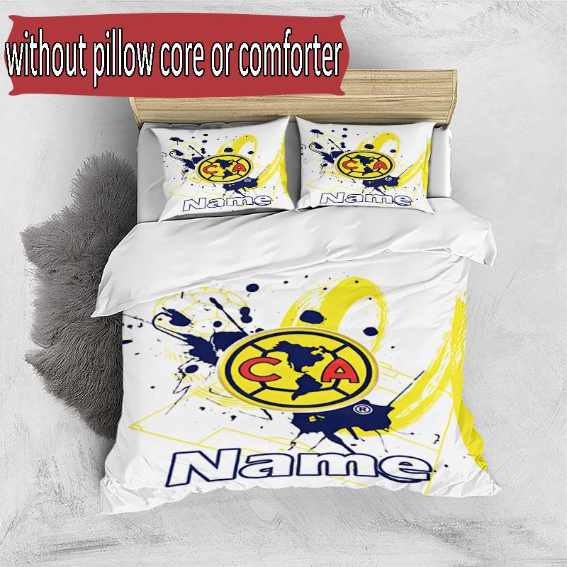 3pcs Duvet Cover Set (1*Duvet Cover + 2*Pillowcase, Without Core), Custom Name Club America Pattern Bedding Set, Home Bedroom Decor Gift