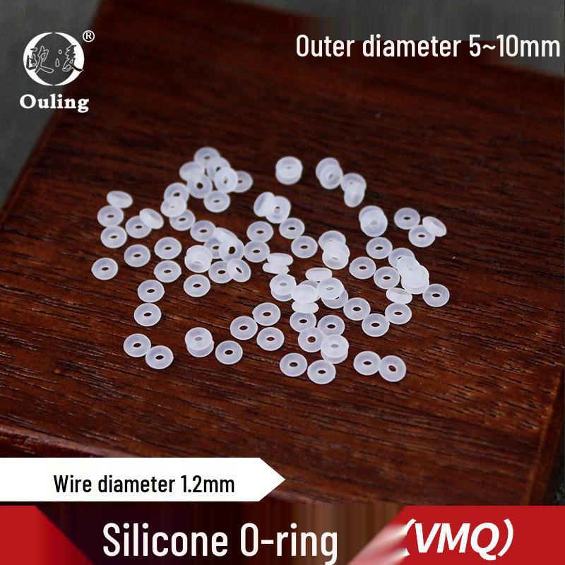 White Silicone O-ring - OD: 5-10mm, Wire: 1.2mm, Waterproof, Temp-Resistant, Eco-Friendly OD 5mm * 1.2mm (10 pcs)