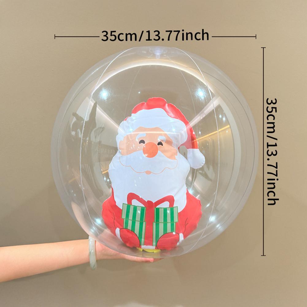 48cm Christmas Inflatable Ball Pendant Colored Xmas Print Ball Decoration Ornament Celebration Ball Party Home Festive Decor