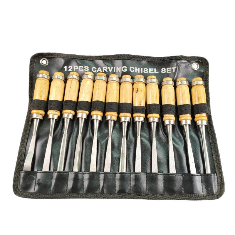 12-Piece Wood Carving Knife Set for Woodworking and Root Carving
