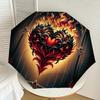 1pc Flaming Gothic Heart Umbrella with Plastic Handle,Suitable for All Seasons Home Travel Outdoor UmbrellaDD400