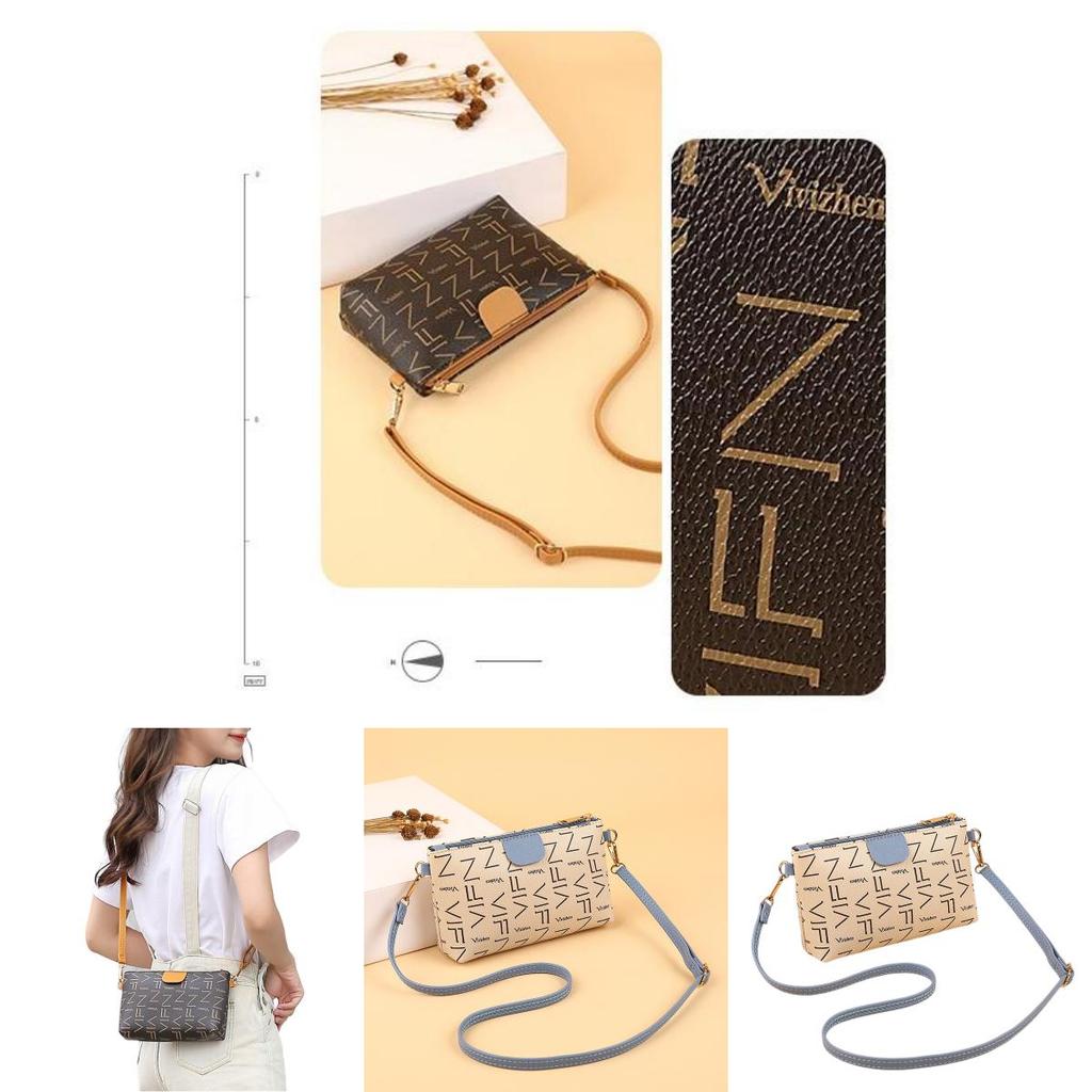 Small Square Crossbody Pvc Bag With Card And Coin Compartments