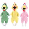 Indestructible Plush Dog Toy for Aggressive Chewers Interactive Squeaky Soft Stuffed Chicken Shaped Dog Chew Toy for Small Medium Large Dogs