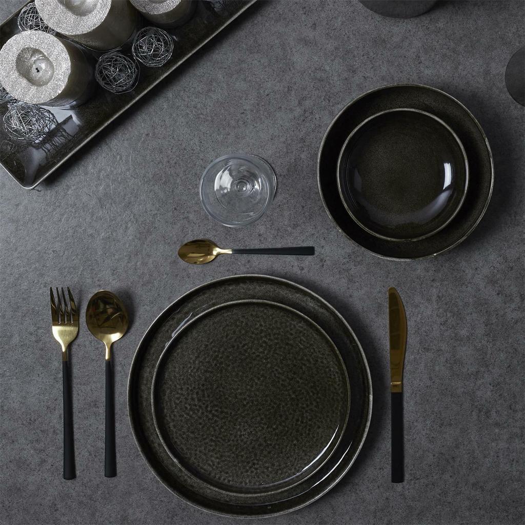 Cerise CUTLERY SET 16 Pcs GOLD AND BLACK Steel