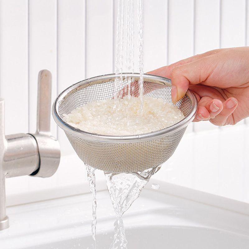 Wiedergeboren. J Edelstahl Neu Mini Schüssel Sieb Set von 2 / Obst Gemüse Korb Sieb Rührschüssel