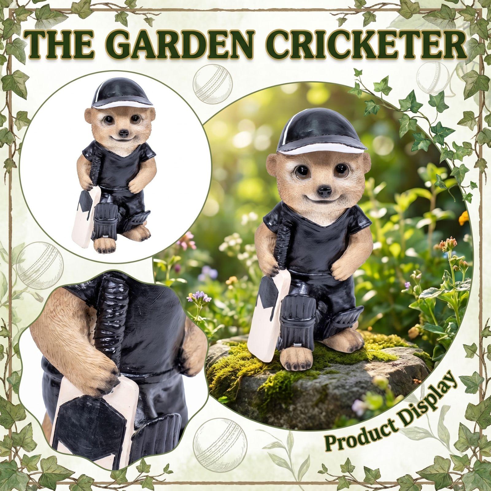 

Garden Cricket Meerkat Resin Ornament One Size