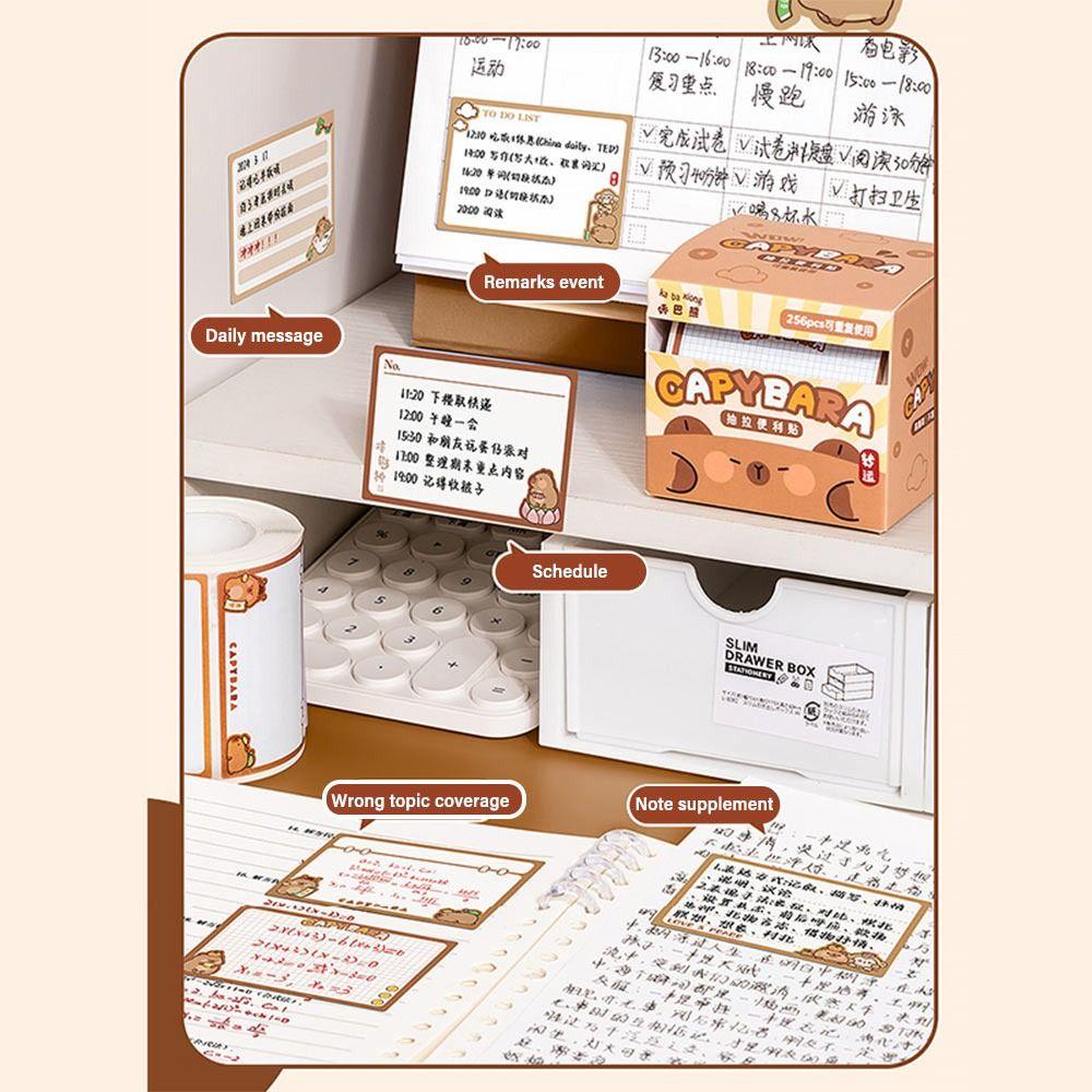 256 PCS/Set DIY Memo Pad Pull-out Design Labels Stickers Sticky Note  School Office Supplies