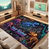 Dinosaur Theme Soft Crystal Velvet Rug Custom Name & Text Print Non Slip Floor Rug for Bedroom Living Room