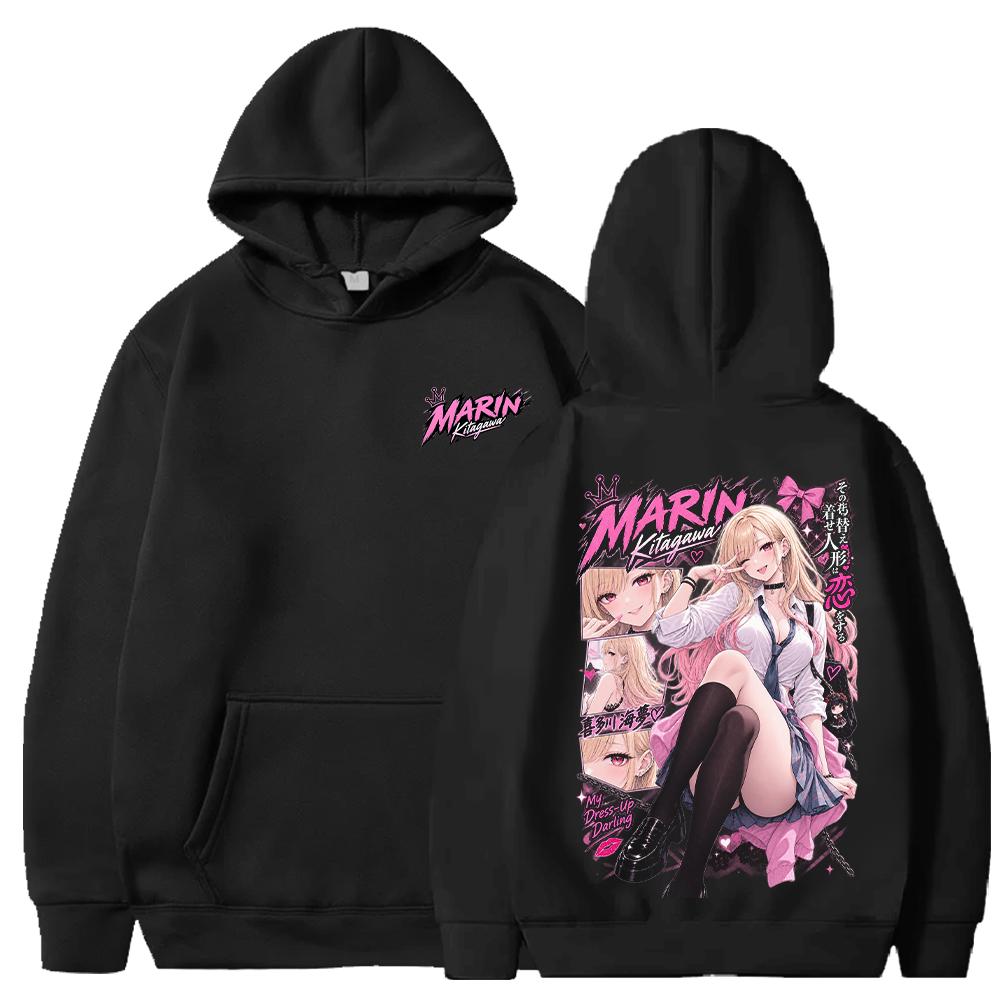 Trendy Anime Marin My‑Dress‑Up Darling Hoodies Harajuku Streetwear Long Sleeve Casual Fleece Hooded Pullover Men Women Clothing