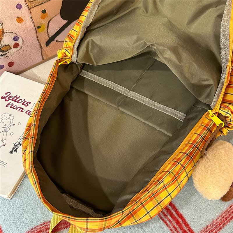 Plaid Schoolbag Women's Lightweight Backpack