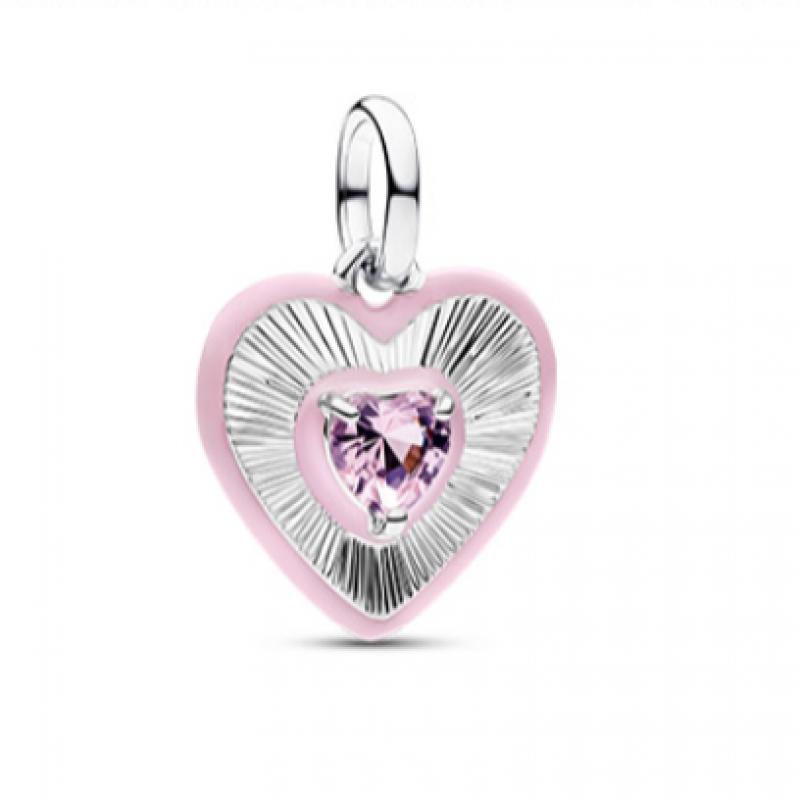 Pandora Radiant Pink Heart Medallion Charm 794409c01