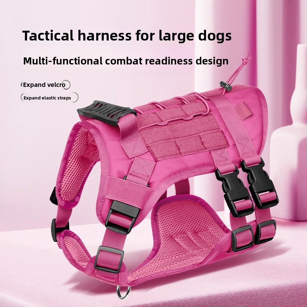 Oxford Fabric Dog Tactical Harness With Heavy Duty Magic Tape For Large Dogs