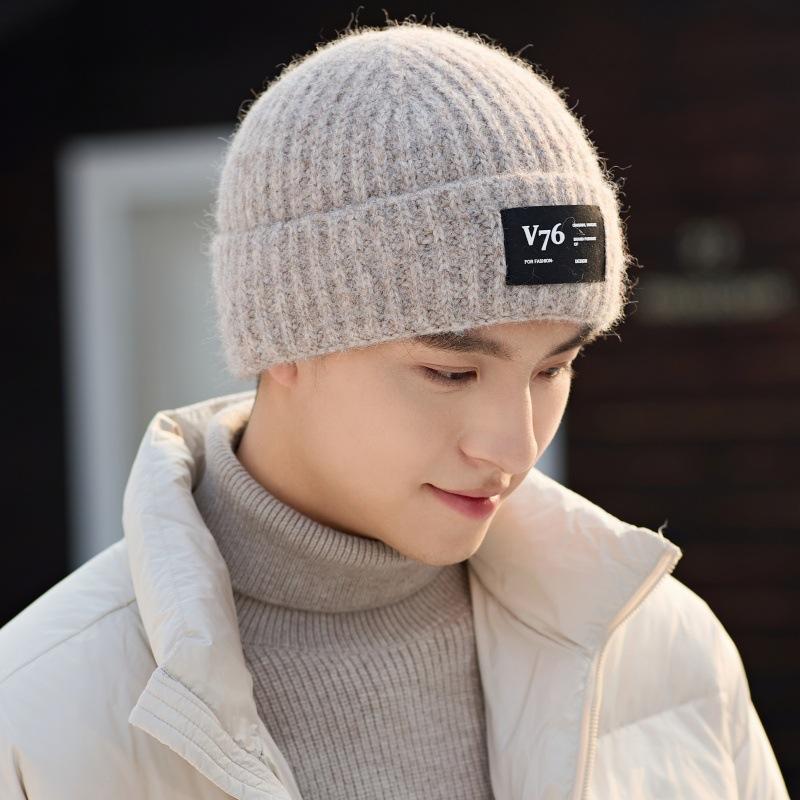 

Вязаные шапки для мужчин и женщин, зимние теплые шерстяные шапки, новый большой обхват головы, маленькие свободные шапки с защитой ушей, шапки-пуловеры. one size fits all хаки