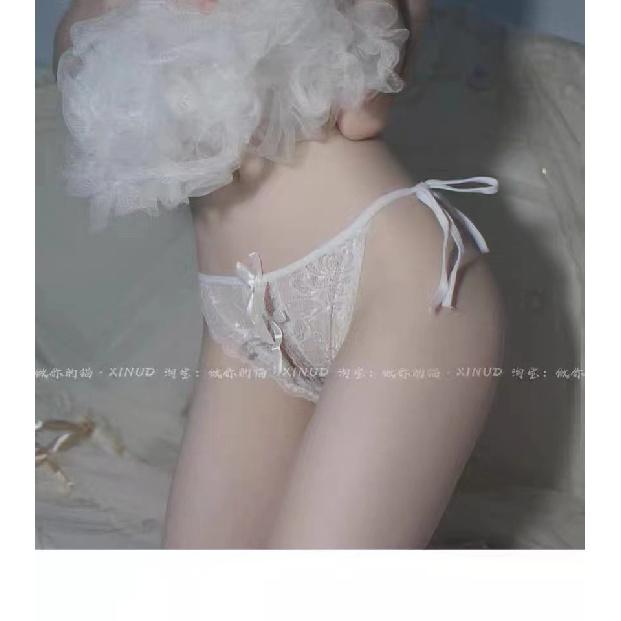 Japanese-style pure and cute fairy lace bow-tie girl T Sexy thong underwear