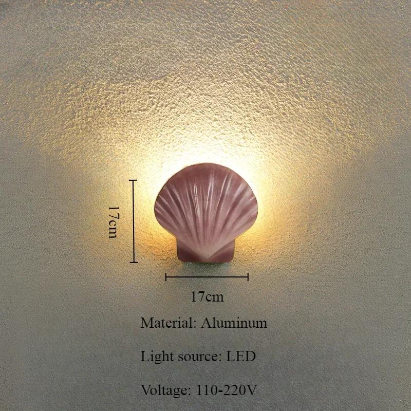Modern Simplicity Shell Wall Lamps Nordic Entrance Outdoor Lighting Bedroom Bedside Bathroom Wall Light Pastoral Leisure Feeling