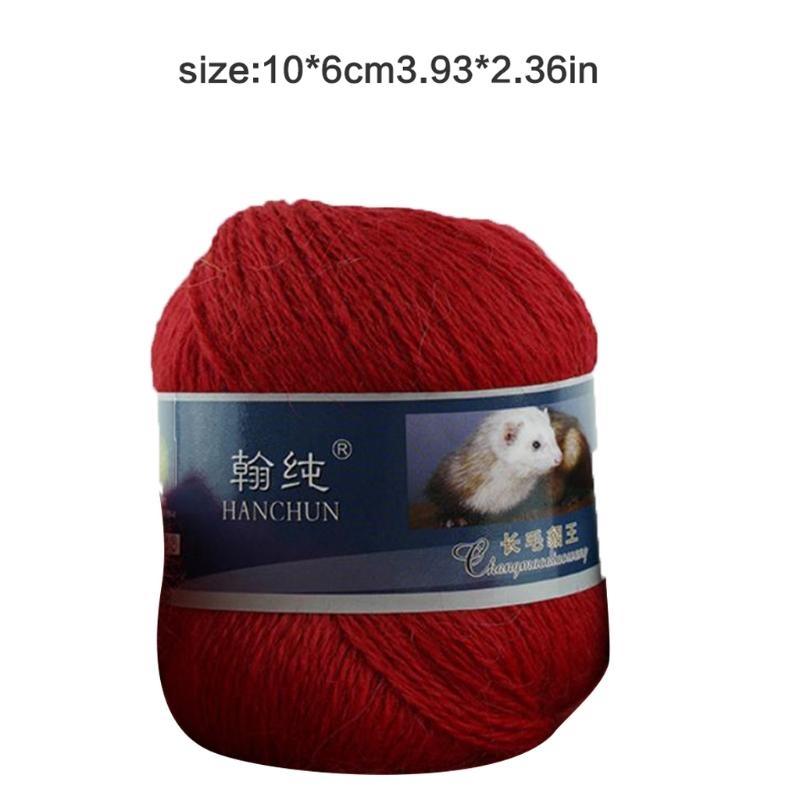 652F Soft Rabbit Hair Yarns Thread Mink Wool Yarn Crochet Knitting Scarf Baby Sweater