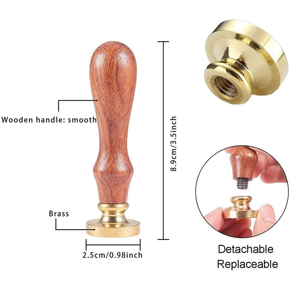 2pcs/set Animals Wax Seal Stamps With Handle, Bear, Mandala Elephant, Dog and Cat On the Moon Pattern Brass Wax Stamps For Decor