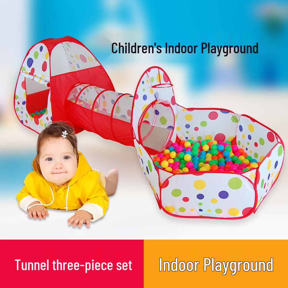 Extra-Large 3-in-1 Kids' Play Tent with Tunnel, Hoops & Ball Pit