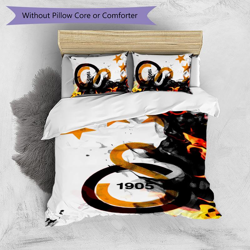 Set Lenzuola Stampato Galatasaray 3 Pezzi Morbido Traspirante Copripiumino Federe Set Lavabile Decorazione Camera da Letto Regalo per la Casa