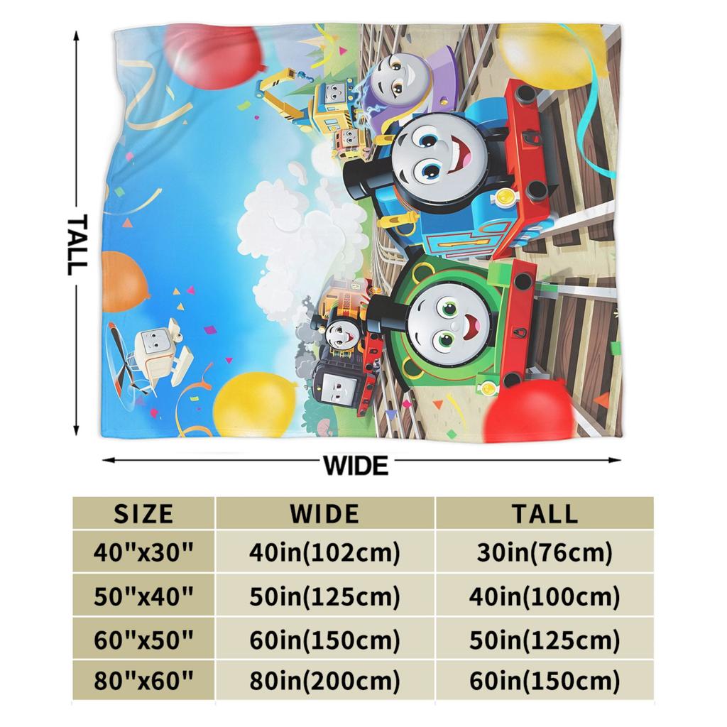 T-Thomas The Train Friends Blanket Quality Warm Soft Throw Blanket Winter Travel Office Living Room Graphic Bedspread