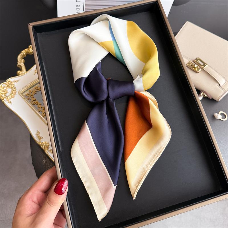 Luxury  Dot Design Silk Square Scarf Women Neck Summer Beach Hair Scarves Bandana Headkerchief Shawl Wrap Hijab Echarpe
