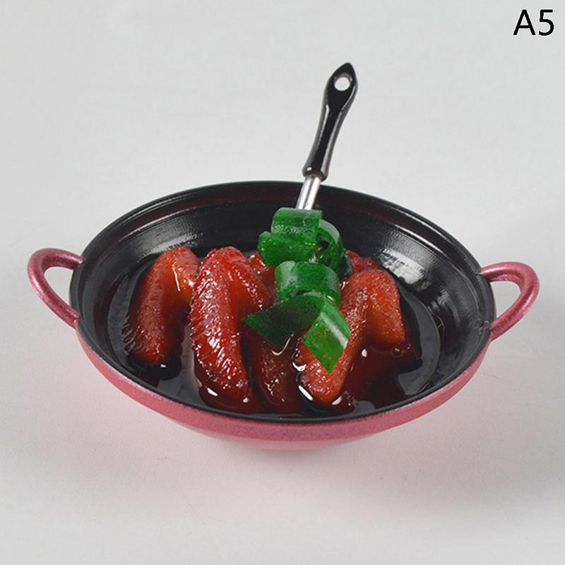 Dollhouse Miniature Diy Accessories Cooking Pot With Food Kitchen Utensils Model