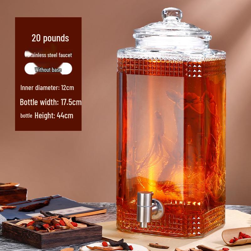Sealed Sparkling Wine Bottle with Faucet - Household Ginseng Wine Jar & Baijiu Container
