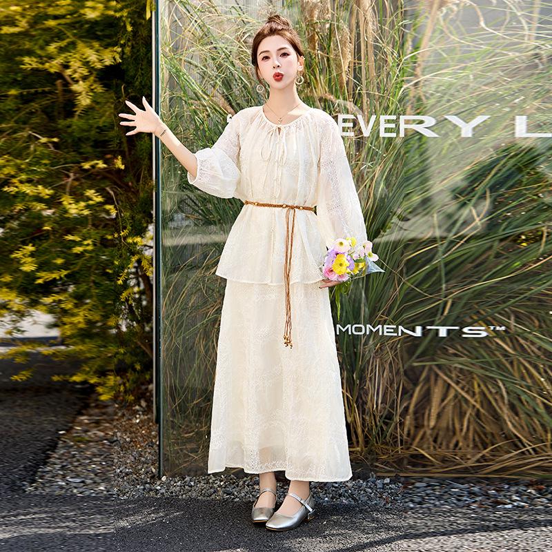 Summer 2025 Women's Fashionable Sunscreen Shirt, Camisole & Half Skirt Set - YE6362