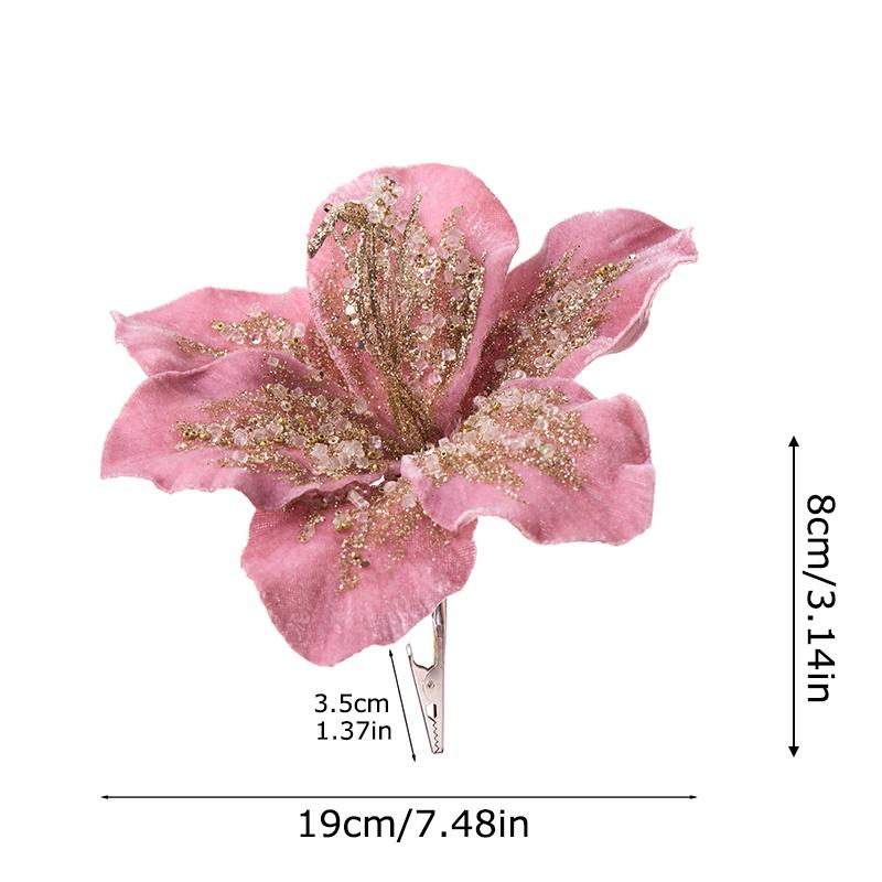 1 Stück Samt DIY Stoff Festival Simulierte Lilienblume Neujahrsdekoration Festival Weihnachten Hochzeitsanhänger