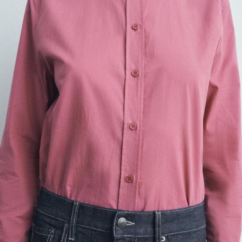 Fall and Winter New Women's Clothing Fashion Style Cotton Small Pleated Laminated Decoration Stand Collar Long Sleeves Shirt 4786277