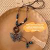Bohemian Retro Butterfly Long Necklace Women's New Chinese Ethnic Style Vintage Medieval Sweater Chain Accessories
