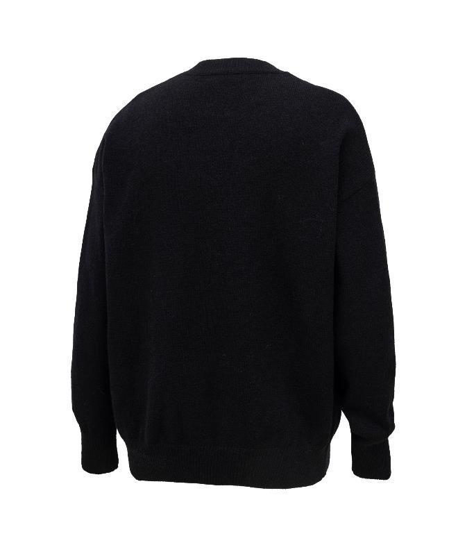 Trendy Unisex CB Logo Jacquard Knit Pullover Sweater