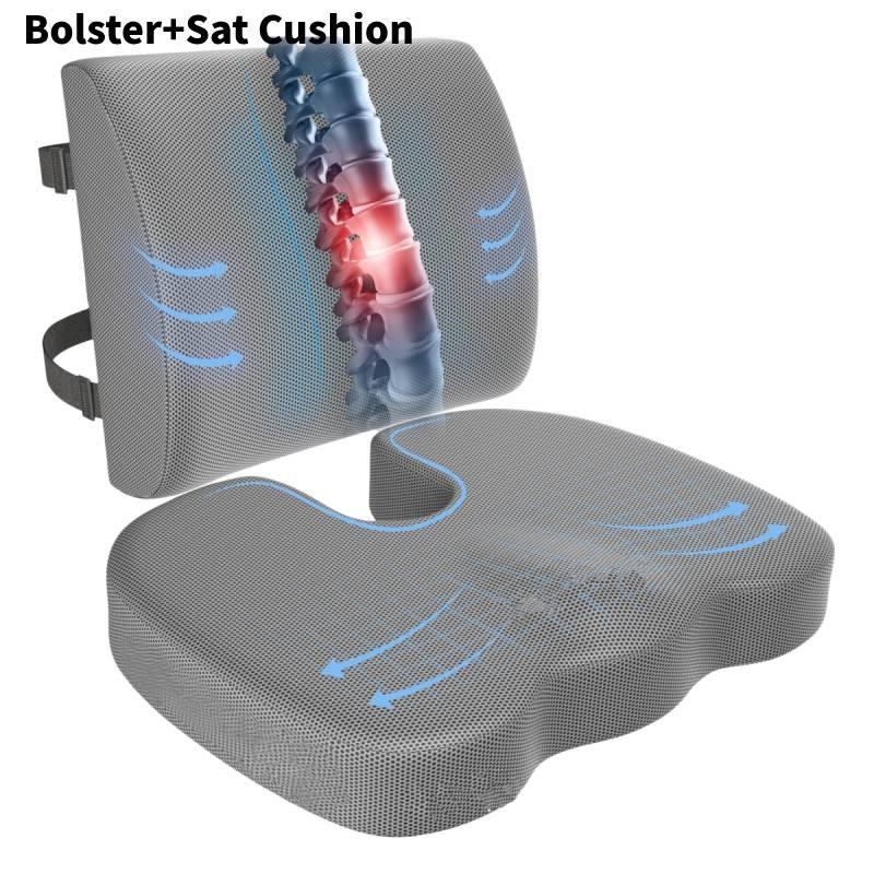 Orthopedic Memory Coccyx Foam Seat Cushion Lumbar Back Pillow Pain Relief Office