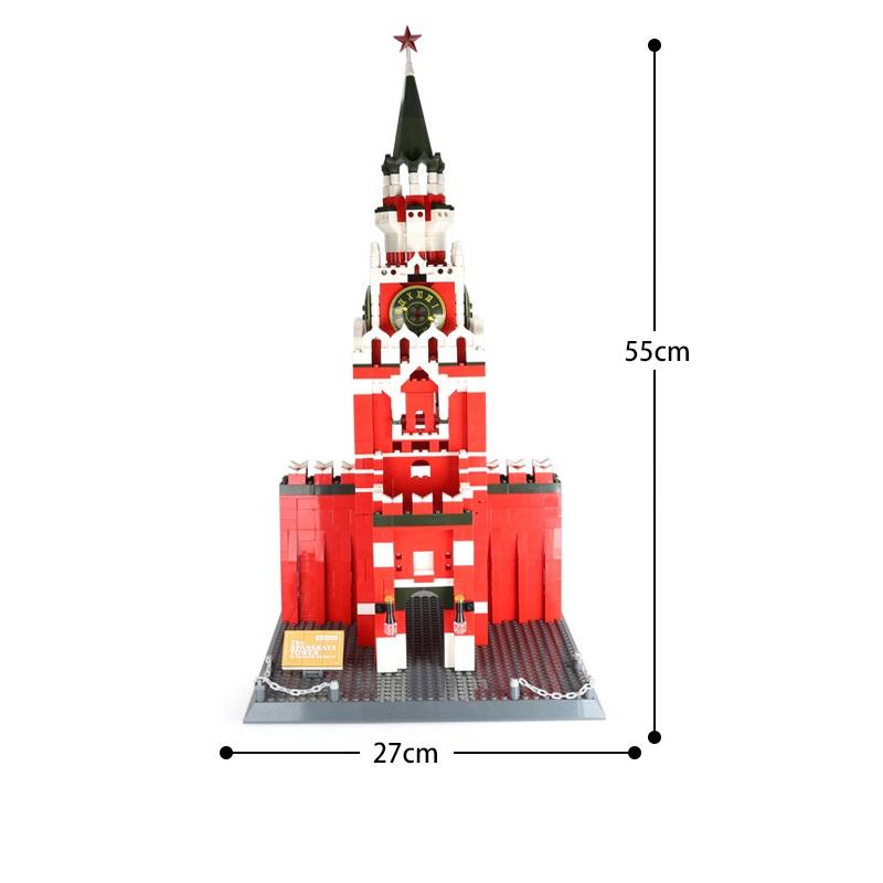 1048 деталей Башня Кутафья Московского Кремля Строительные блоки Всемирно Известная Архитектура Кирпичики Городской Пейзаж Игрушки Подарки Для Детей