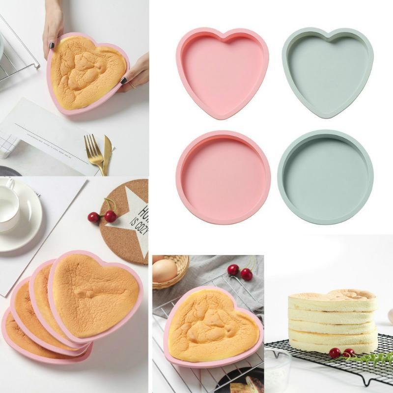 Backformen Kuchenform Silikon Kuchenform 6 Zoll Form Muffin Backwerkzeuge Rund Liebe Schichtfondant Kuchenformen