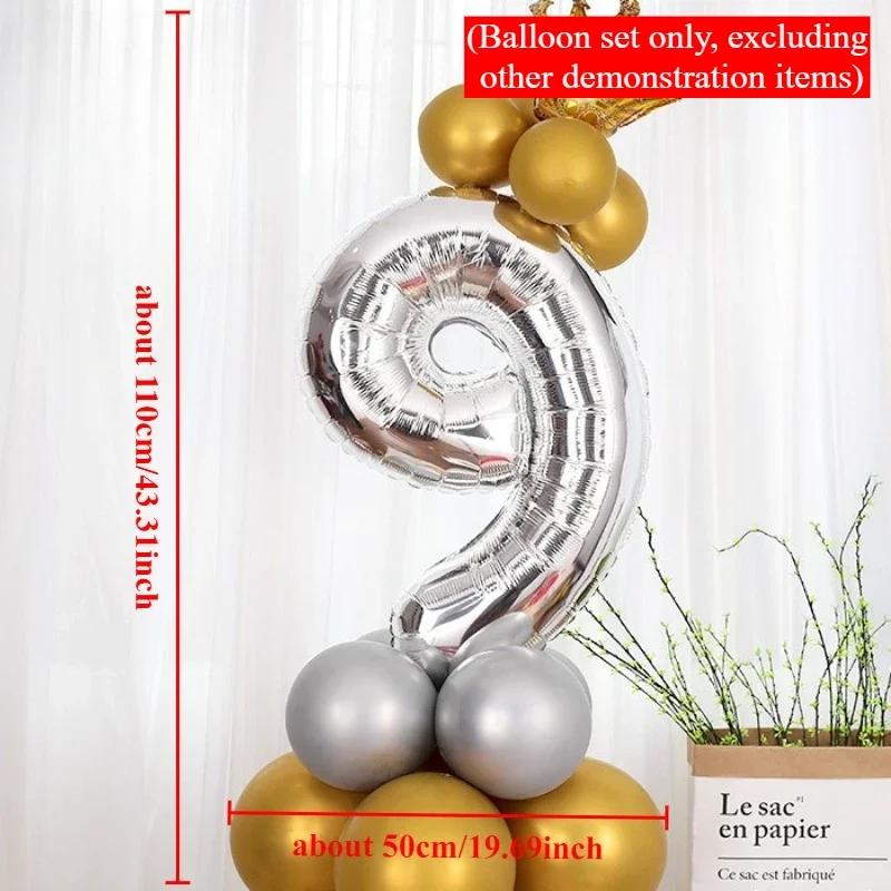 

Gold Silver Foil Balloons 0/1/2/3/4/5/6/7/8/9 Digital Balloons Children Birthday Wedding Party Decoration Globos Number Balloon 1 Set