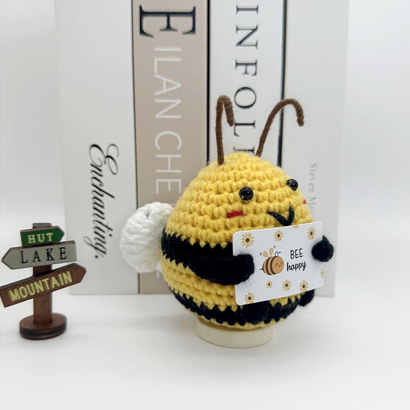 Crochet Bee Positive Potato Office Accessorie Desk Accessorie Crochet Doll Birthday Gift Room Decor Interior Accessories Abeja