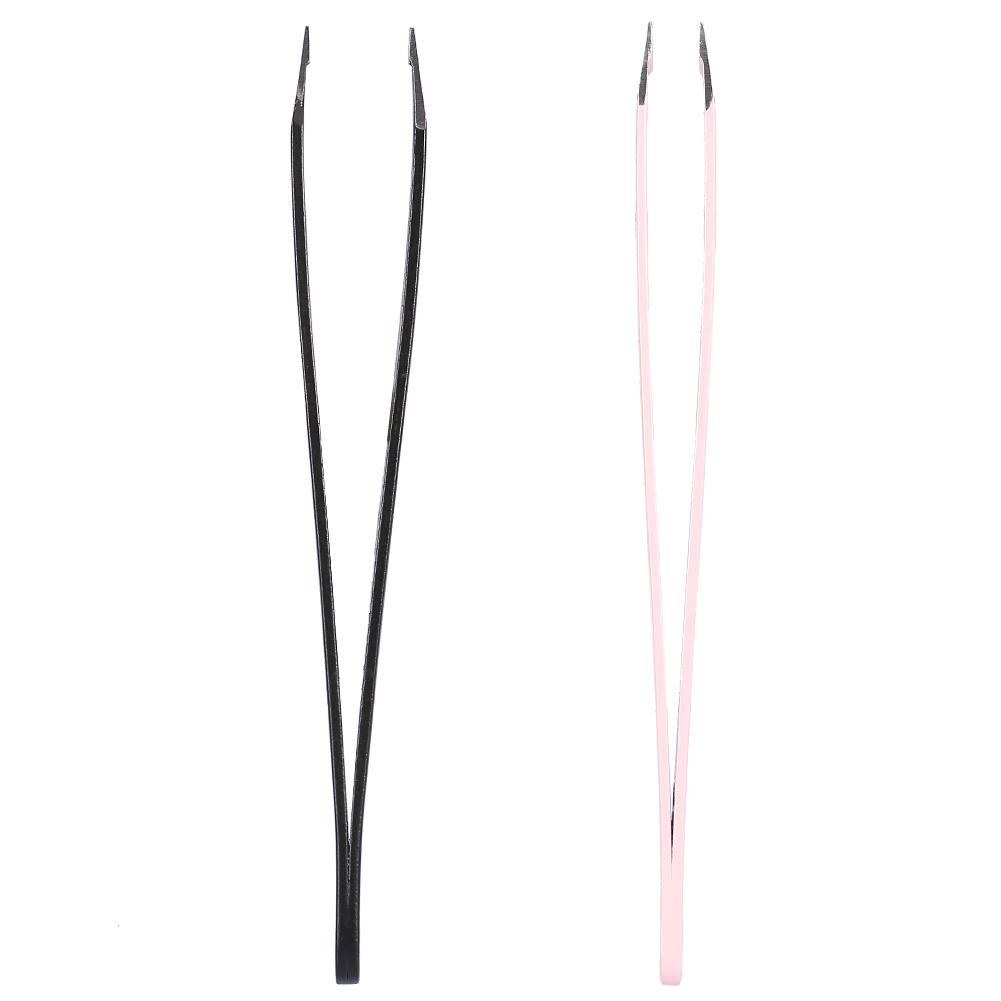 2Pcs/Set Stainless Steel Eyebrow Tweezers Facial Hair Removal Clips Makeup Beauty Tool