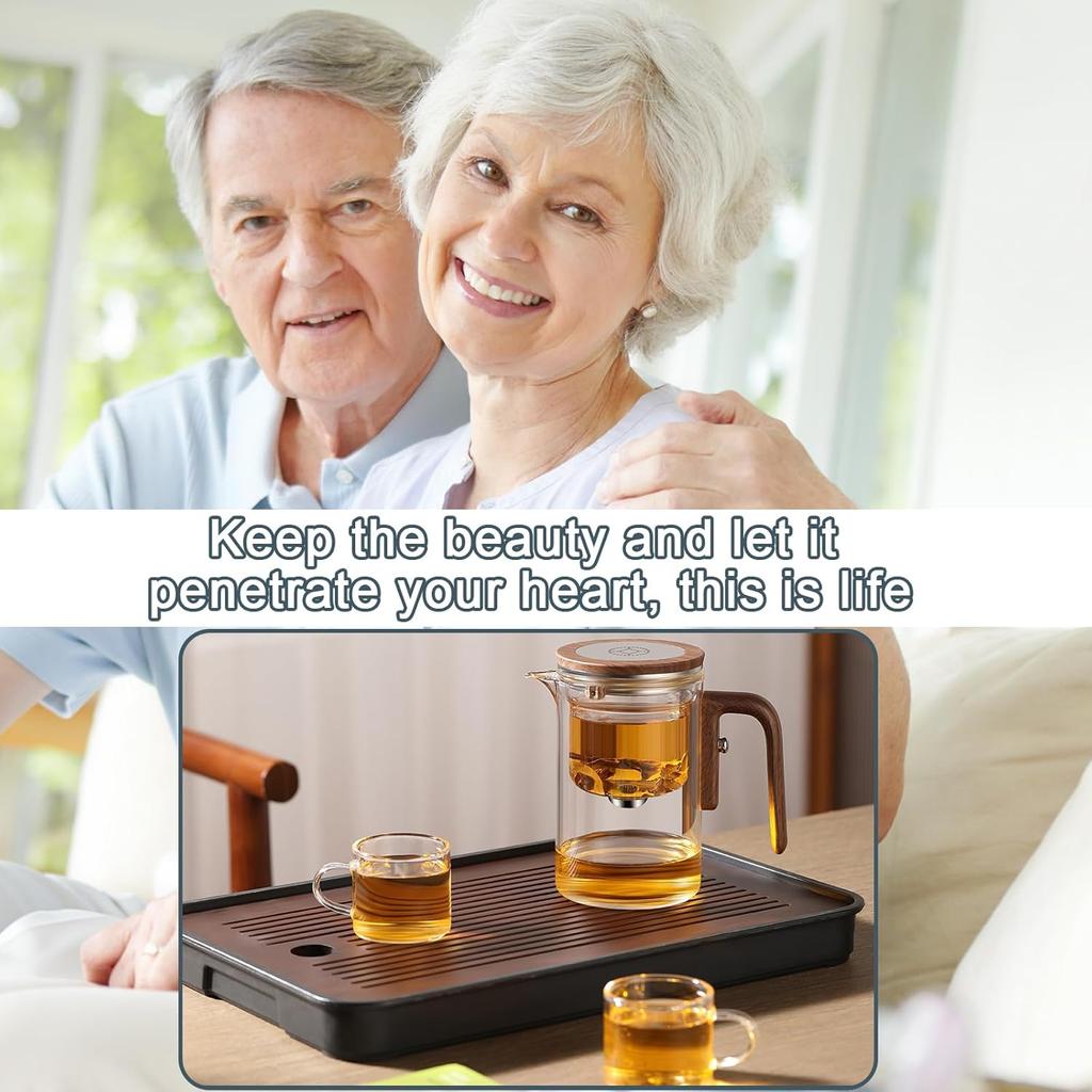 Enchanti Tea Pot, Witchcraft Magical Enchanted Glass Teapot with Strainer, Magnetic Filtration Pot with Handle, for Home, Gifting, Outdoor and Office