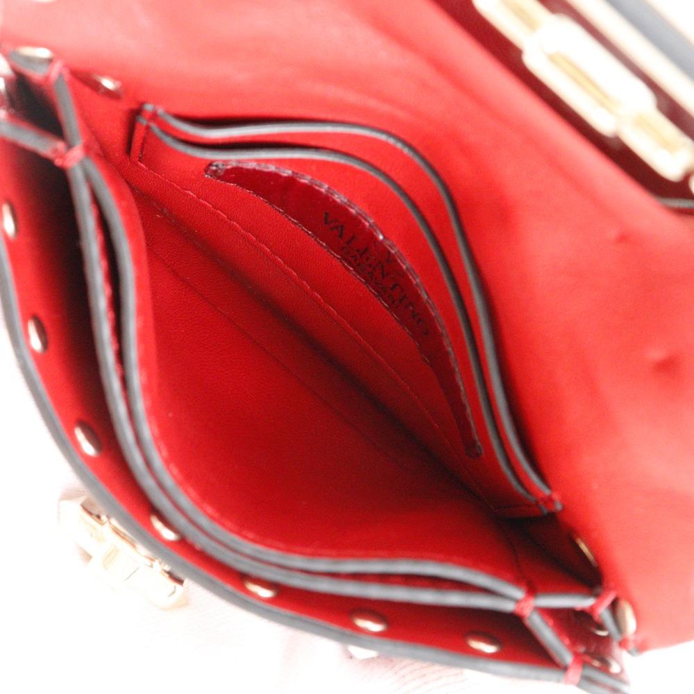 Valentino Garavani Rock Studs Shoulder Bag MW0BCA23NAP Mini Shoulder Wallet Shoulder Red Leather Women Used