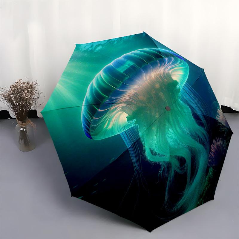 1pc Jellyfish Outdoor Umbrella - Automatic Opening/Closing, Portable 3-Fold Design with 8-Bone Iron Frame, Perfect Gift for Jellyfish Fans, Travelers,