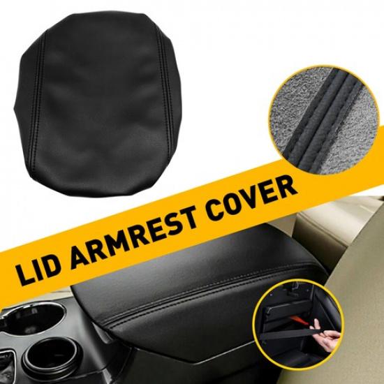 2011-18 Fit Ford Explorer Console Lid Armrest Cover Leather Black Center Console
